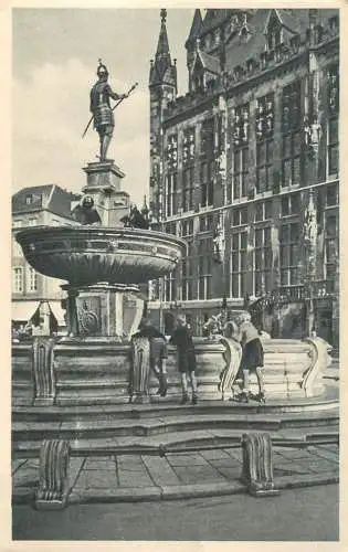 Germany Bad Aachen Karlsbrunnen city hall