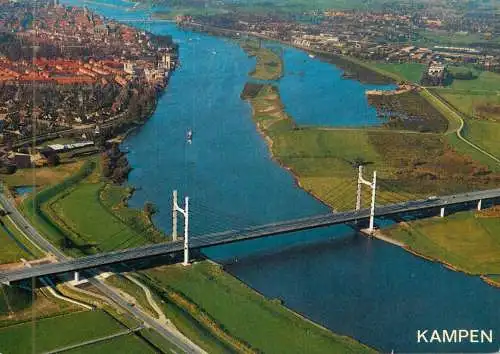Netherlands Kampen bridge over river panoramic view