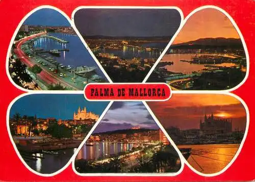 Spain Palma de Mallorca nocturnal aspects multi view