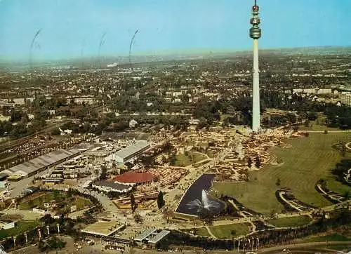 Germany Dortmund Rotierendes Turmrestaurant aerial view