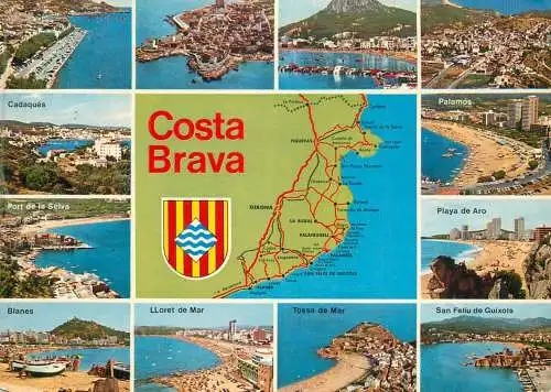 Spain Costa Brava several views and map