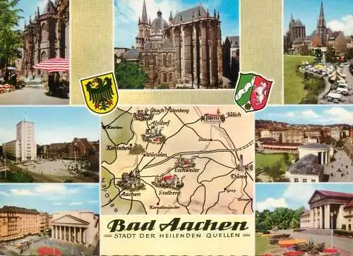 Germany Bad Aachen multi view & map souvenir
