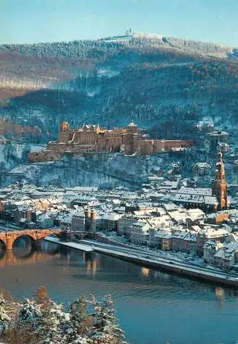 Germany Heidelberg im Winter Blick vom Philosophenweg