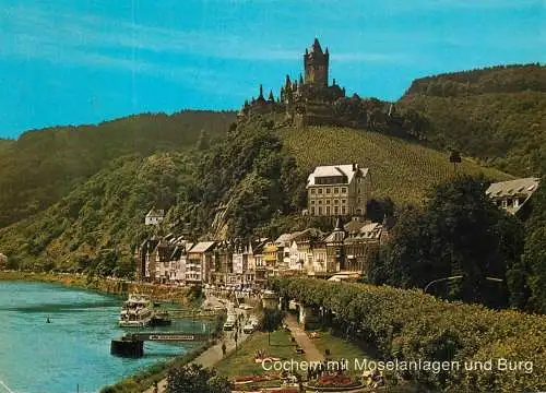 Germany Cochem mit Moselanlangen und Burg