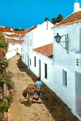 Spain Mijas (Malaga) Costa del Sol calle tipica nino con burro