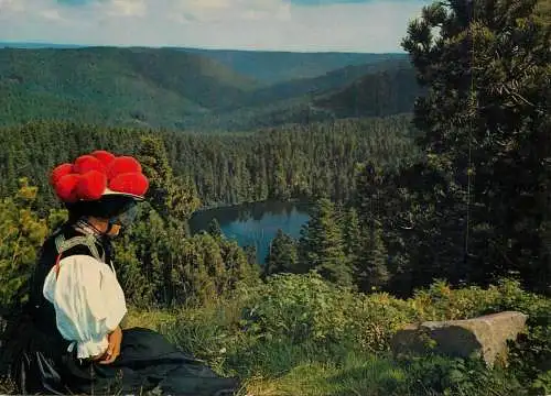 Germany Schwarzwald typical folklore costume woman