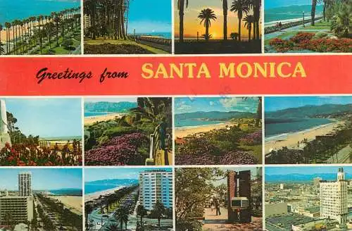 USA Greetings from Santa Monica CA multi view