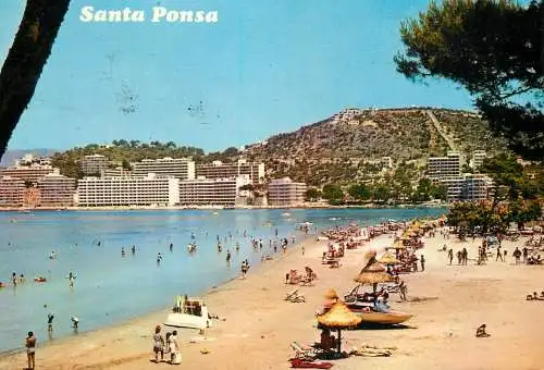 Spain Mallorca Santa Ponsa beach view