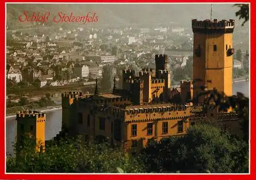 Germany Schloss Stolzenfels and cityscape