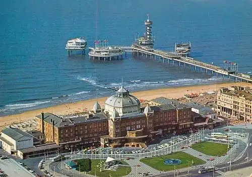 Netherlands Scheveningen pier aerial view