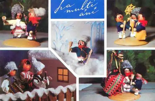 Romania felicitare de Revelion motive traditionale