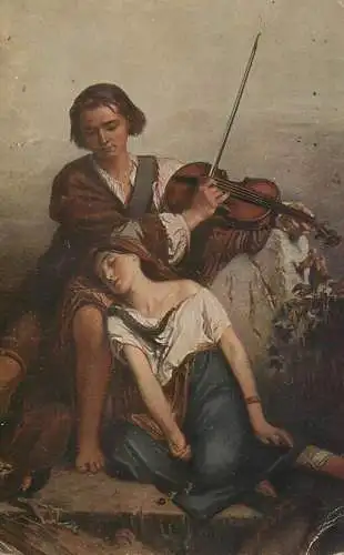 Fine Arts Paintings J. Gallait oubliant la douleur