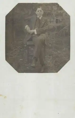 Romania social history souvenir photo postcard elegant boy