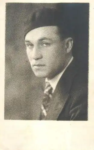Romania social history souvenir photo postcard elegant man portrait