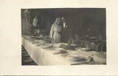 Romania social history souvenir photo postcard wedding bride groom