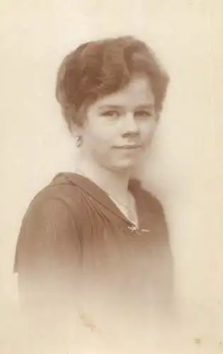 Romania social history souvenir photo postcard young woman