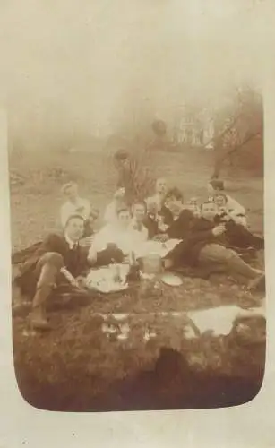 Romania social history souvenir photo postcard picnic scene