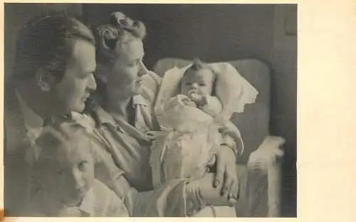 Photograph 1945 couple and baby