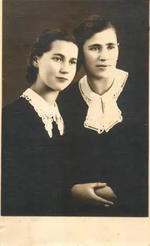 Photograph sisters uniform elegance