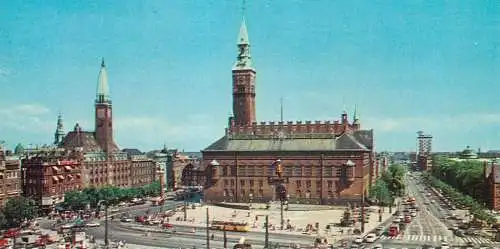 Denmark Copenhagen Town Hall square general view