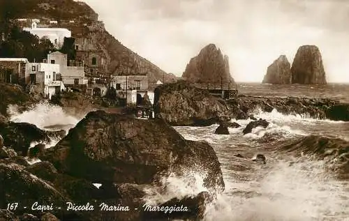 Italy Capri Piccola Marina Mareggiata