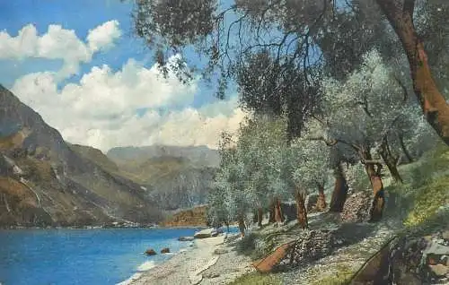 Italy : Nago Torbole Trentino, Photochromie, Nenke und Ostermaier, Lake Garda