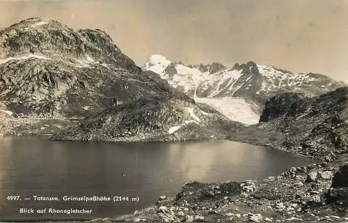 Switzerland Totensee Grimselpasshohe Blick auf Rhonegletscher