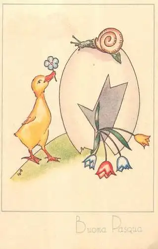 Buona Pasqua greetings illustration