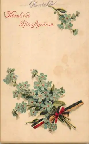 Herzliche Pfingstgrusse floral motif