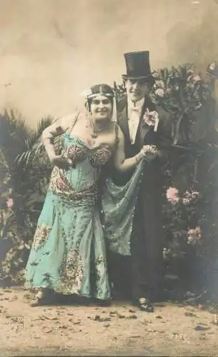 Couple lovers romance fancy elegant costumes