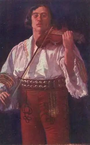 Artist fine art postcard T. Vesely sa chanson favorite