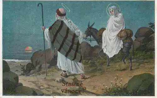 Artist fine art postcard Stastne vanoce
