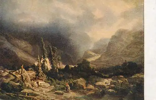 Artist fine art postcard Calame Felssturz im Haslital