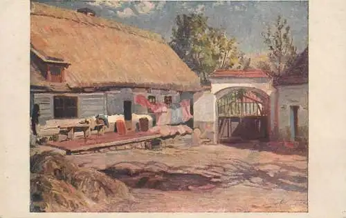 Artist fine art postcard L. Sutnar une chaumiere