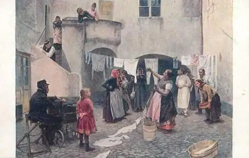Artist fine art postcard V. Bartonek mechant voisinage