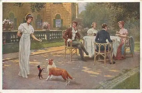 Artist fine art postcard C. Benesch aus guter alter Zeit