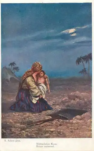 Artist fine art postcard S. Adam Baiser Maternel
