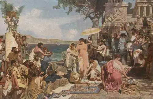 Artist fine art postcard H. Semiradsky Eleusis festival