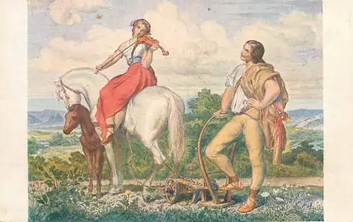 Artist fine art postcard Jos. Manes la patrie