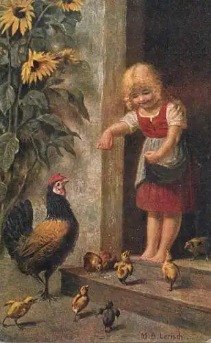 Artist fine art postcard M.A. Leriscn Ihre Lieblinge