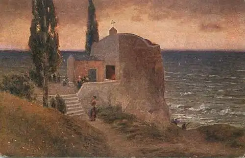 Artist fine art postcard R. Bergholz the storm is abating
