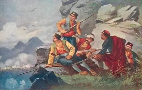 Artist fine art postcard premiere vedette de Montenegrins chez Tarabos