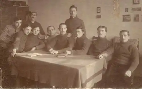 Real photo social history souvenir men group photo