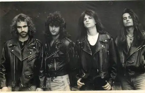 Real photo social history souvenir rock band long hair