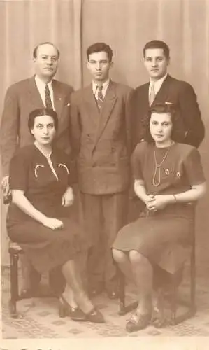 Real photo social history souvenir 1948 elegant family