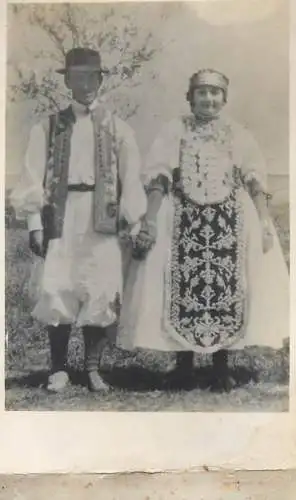 Real photo social history souvenir traditional costumes wedding