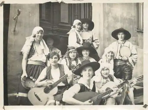 Real photo social history souvenir musicians traditional costumes