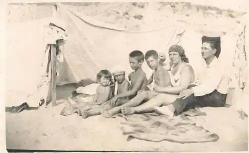 Real photo social history souvenir family at picnic