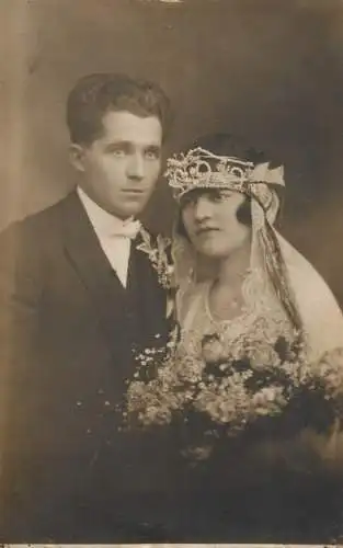 Real photo social history souvenir wedding Ianculescu 1926