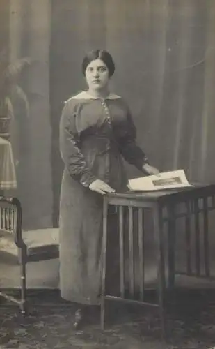 Real photo social history souvenir elegant woman
